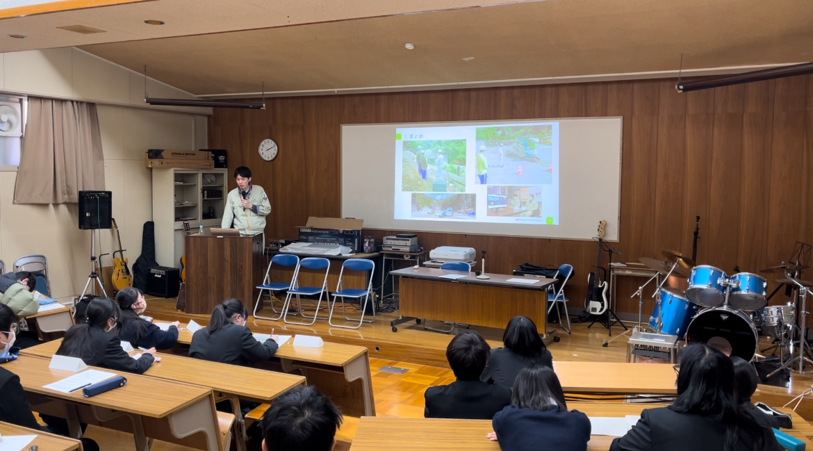 下仁田高校にて社会人講師を務めました 上原建設株式会社